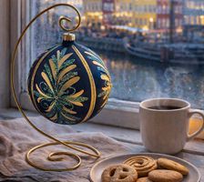 nærbillede af zirkon detaljer på julekugle